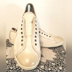 Men’s John Varvatos Star Laceless Low Top Sneaker Size 11 Medium Beige